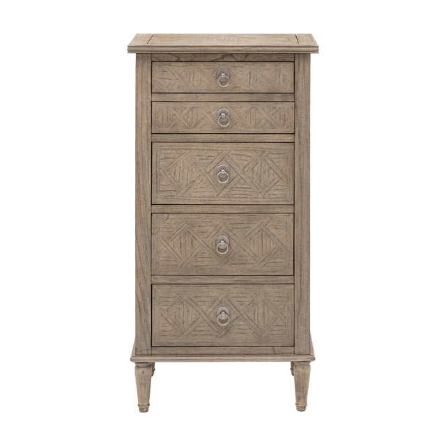 Rustique 5 Drawer Lingerie Chest – Natural
