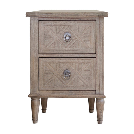 Rustique 2 Drawer Bedside Table – Natural