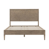 Rustique Wooden Bed Frame with Parquet Headboard – Natural