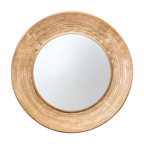 Knowle Round Ribbed Mirror – Gold
