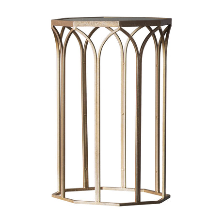 Canterbury Side Table with Glass Top – Gold