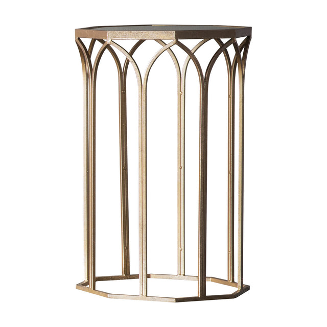 Canterbury Side Table with Glass Top – Gold