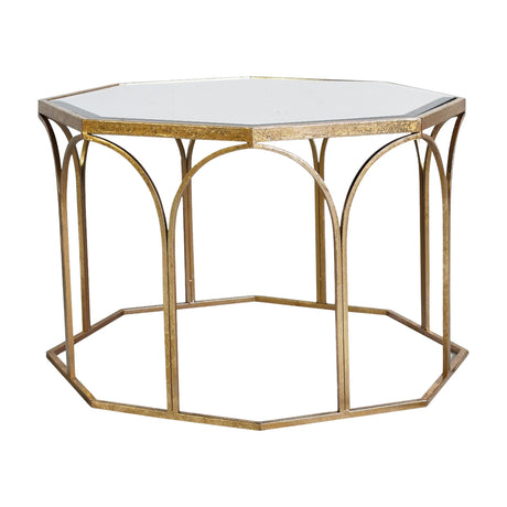 Canterbury Octagonal Coffee Table with Mirrored Top – Gold