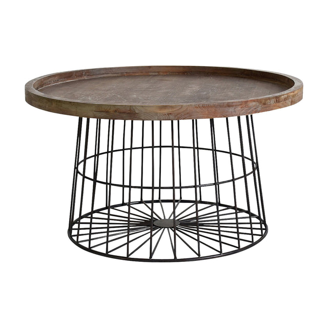 Menzies Round Coffee Table with Wire Base – Natural