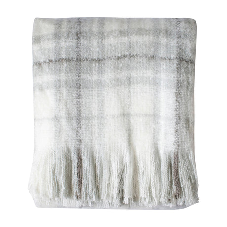 Check Faux Mohair Throw