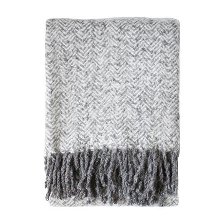 Herringbone Faux Mohair Throw