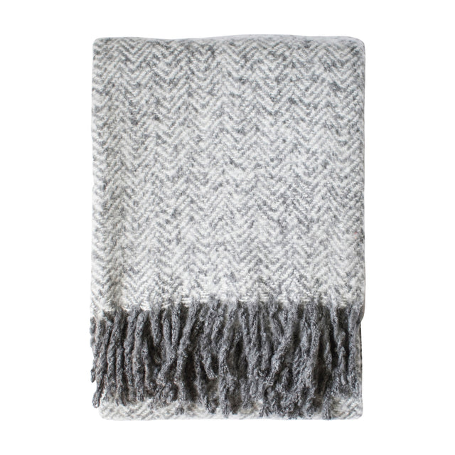 Herringbone Faux Mohair Throw