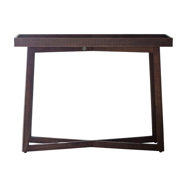 Boho Retreat Console Table – Dark Walnut