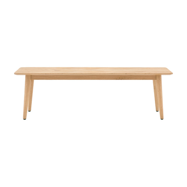 Milano Dining Bench with Herringbone Top – Oak