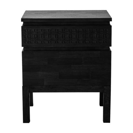 Boho Boutique 2 Drawer Bedside Chest – Black