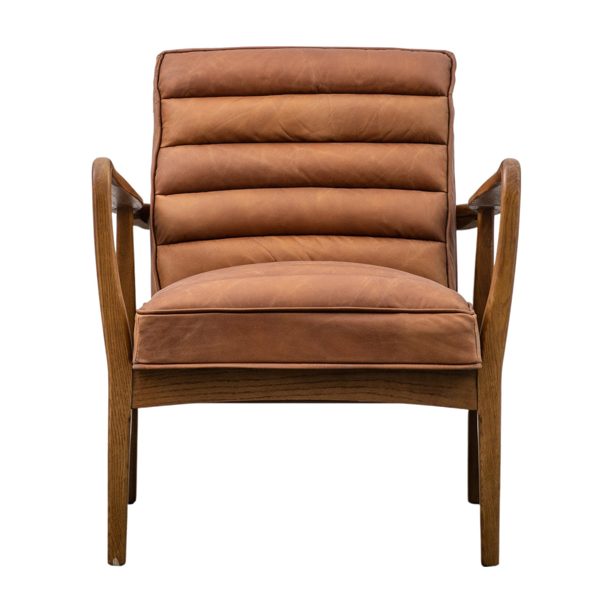 Datsun Armchair with Oak Frame – Vintage Brown