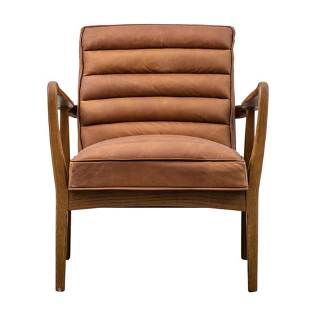 Datsun Armchair with Oak Frame – Vintage Brown
