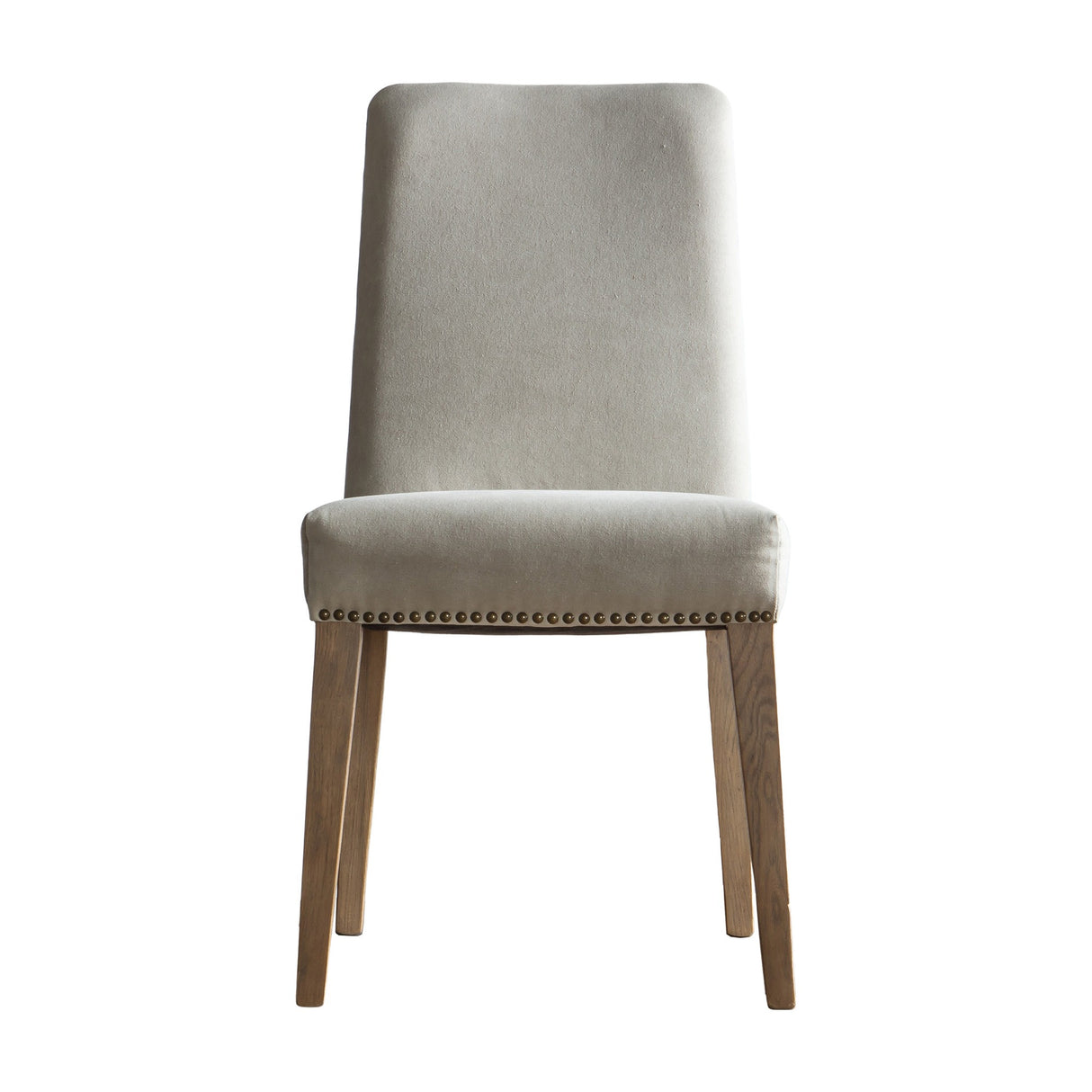 Rex Upholstered Dining Chairs with Oak Legs, Set of 2 – Cement