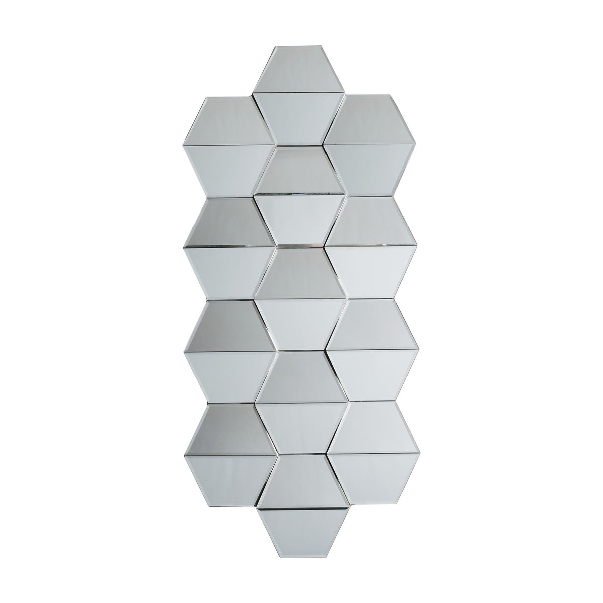 Carina Hexagonal Bevelled Wall Mirror – Silver