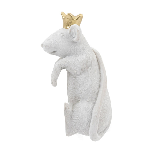 Mouse King Pot Hanger Figurines Set of 2 – White