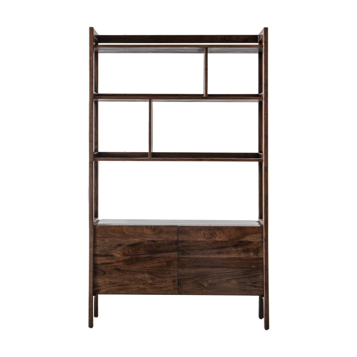 Barcelona Display Unit with Marble Shelf – Dark Walnut
