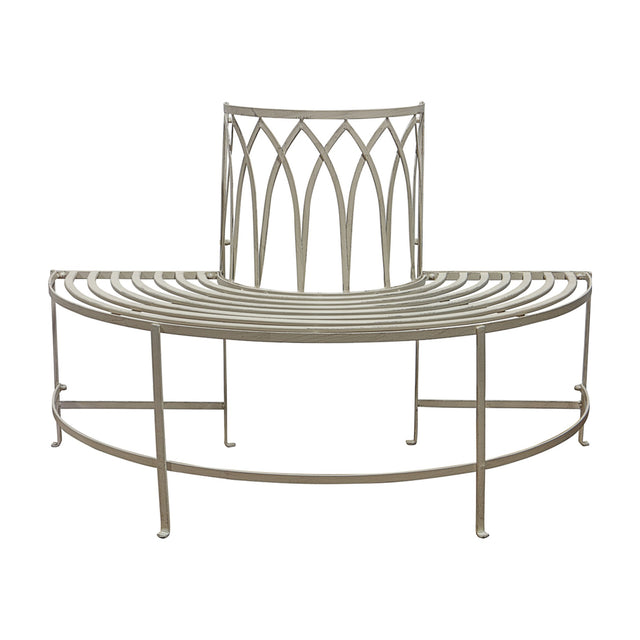 Alberoni Half-Round Tree Bench – Cream