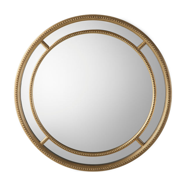 Sinatra Round Beaded Mirror – Gold