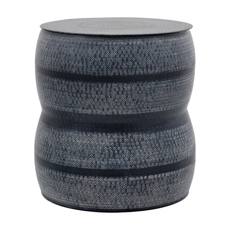 Rai Embossed Metal Side Table – Charcoal
