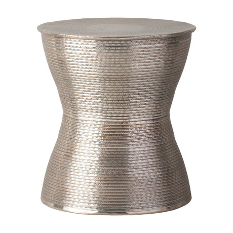 Karad Hammered Metal Side Table – Antique Silver