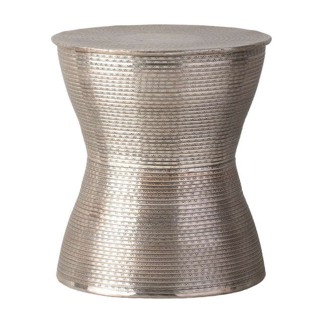 Karad Hammered Metal Side Table – Antique Silver