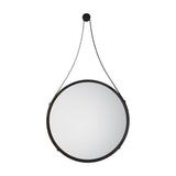 Broadway Round Hanging Mirror with Strap – Aged Bronze
