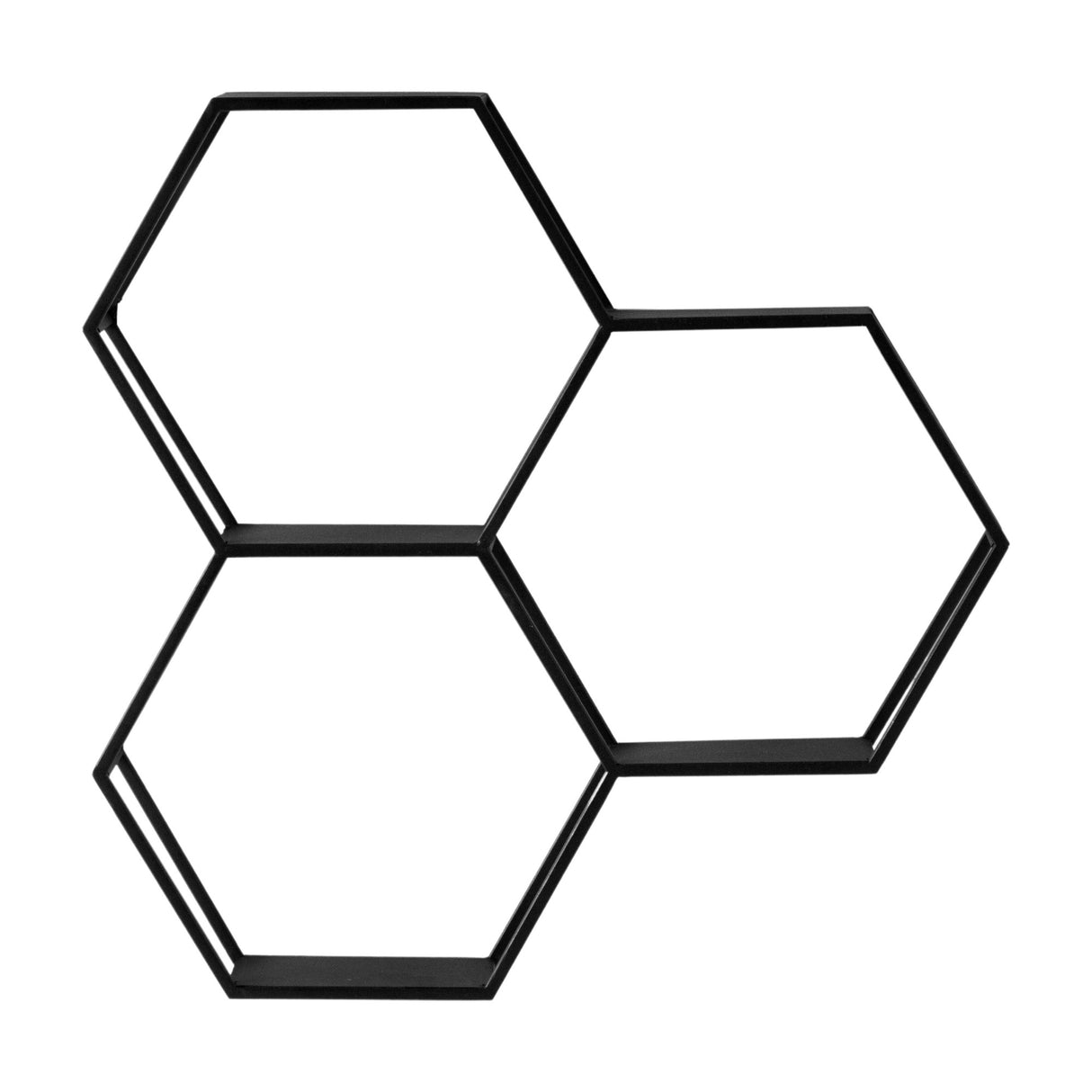 Heston Hexagonal Metal Wall Storage Unit – Black