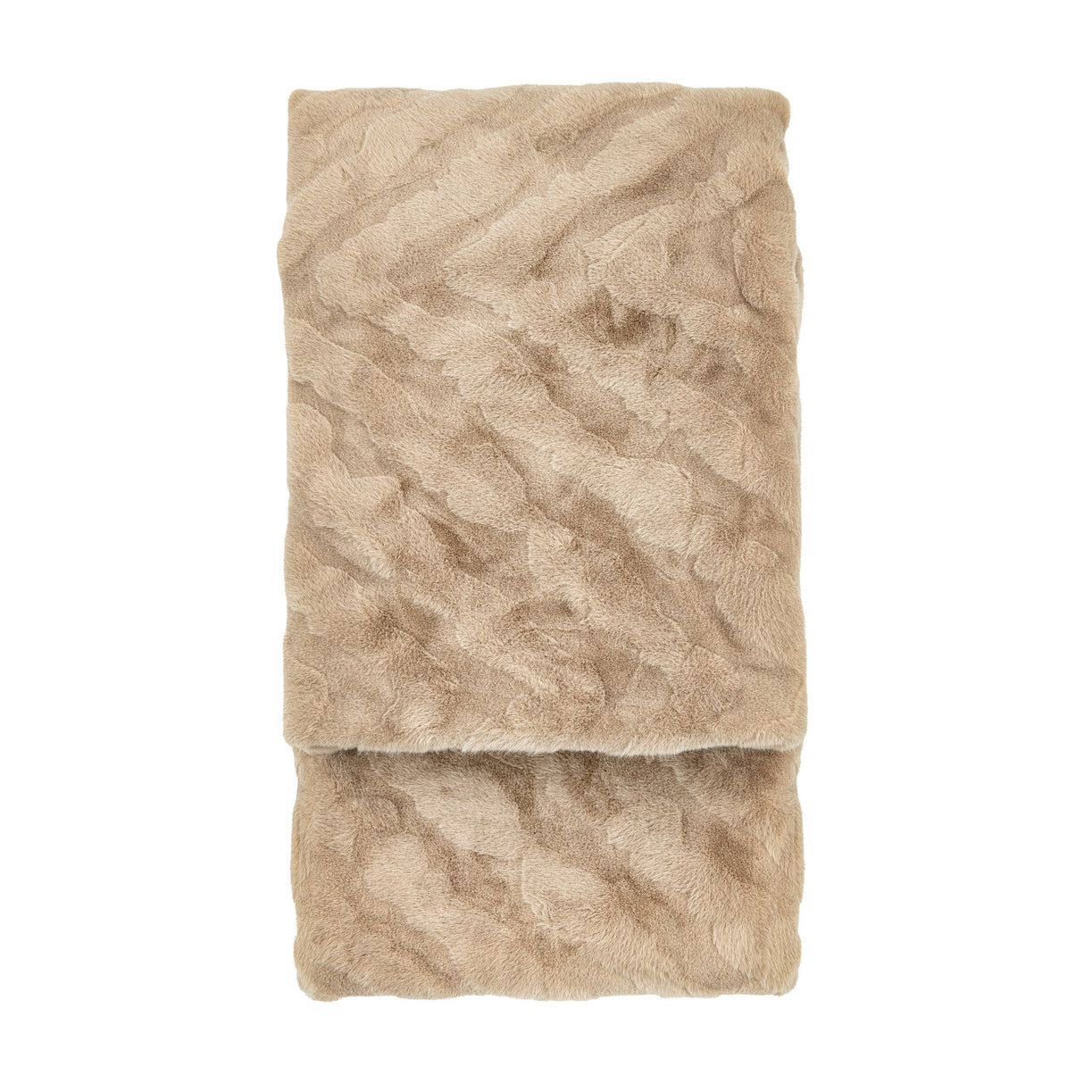 Chevron Rabbit Faux Fur Throw – Mink
