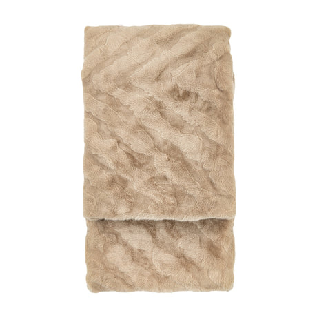 Chevron Rabbit Faux Fur Throw – Mink