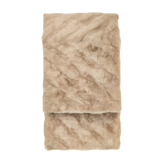 Chevron Rabbit Faux Fur Throw – Mink