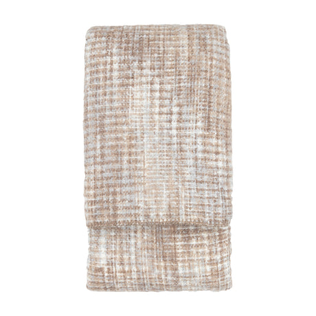 Woven Faux Mohair Sherpa Throw – Natural