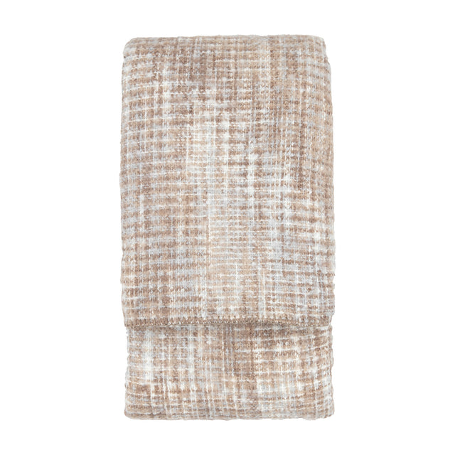 Woven Faux Mohair Sherpa Throw – Natural
