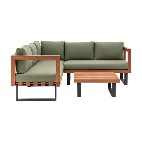 Oad Corner Sofa Set with Coffee Table – Green