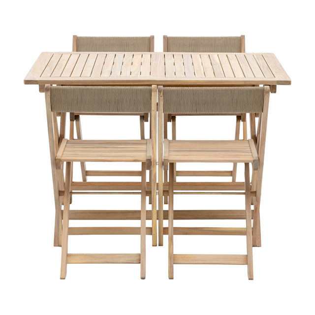 Lindos Folding Dining Set – Natural
