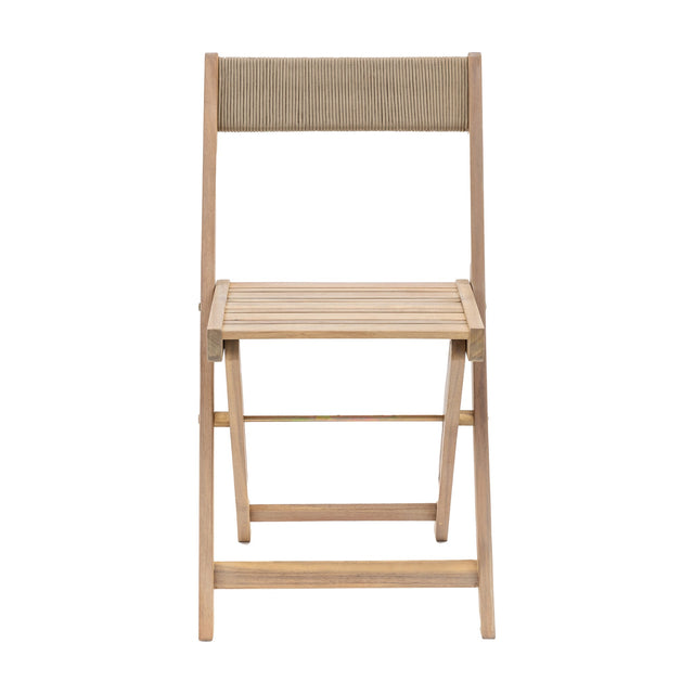Lindos Folding Chair with Woven Back – Natural, Set of 2