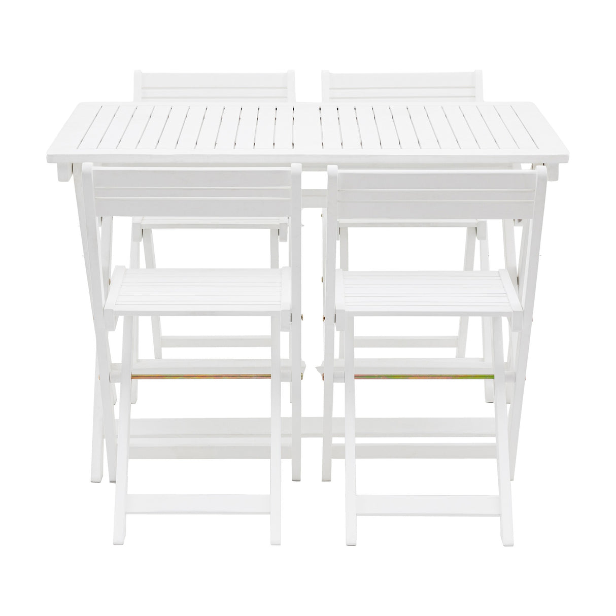 Folding Garden Dining Set – White