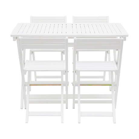Folding Garden Dining Set – White