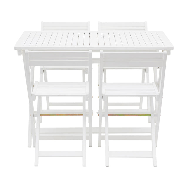 Folding Garden Dining Set – White