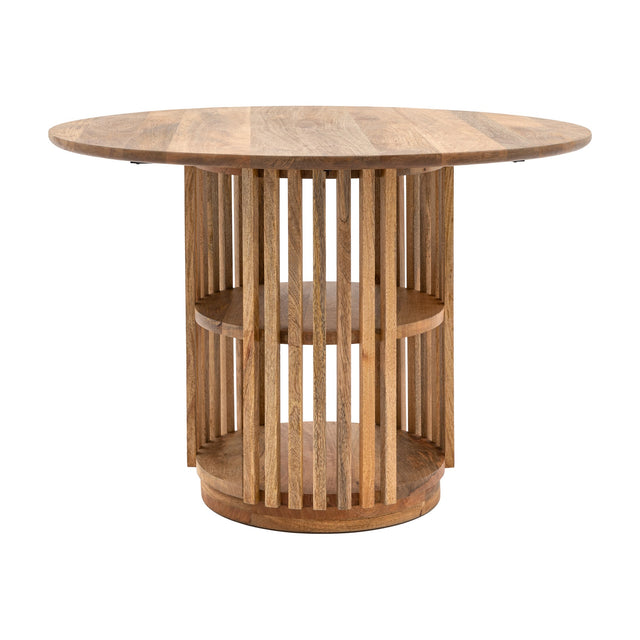 Voss Slatted Round Dining Table – Natural