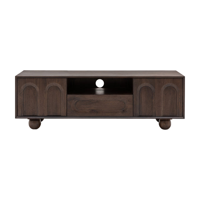 Arc Mango Wood Media Unit – Walnut