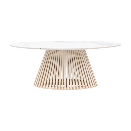 Soho Oval Dining Table with Marble Top – White
