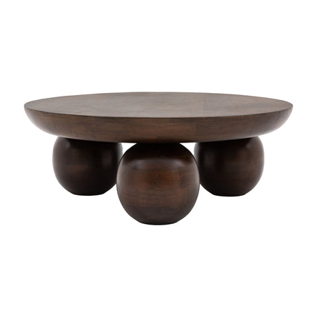 Sculpt Round Coffee Table – Dark Walnut