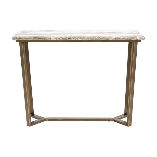 Lusso Console Table with Marble Effect Top – Natural