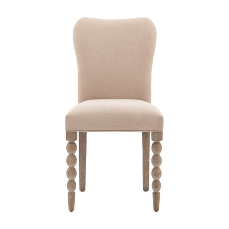 Artisan Upholstered Dining Chair [Turned Legs] Set of 2 – Natural