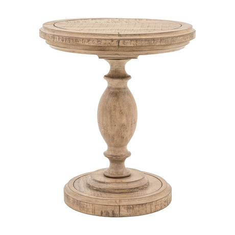 Vancouver Round Pedestal Side Table – Natural