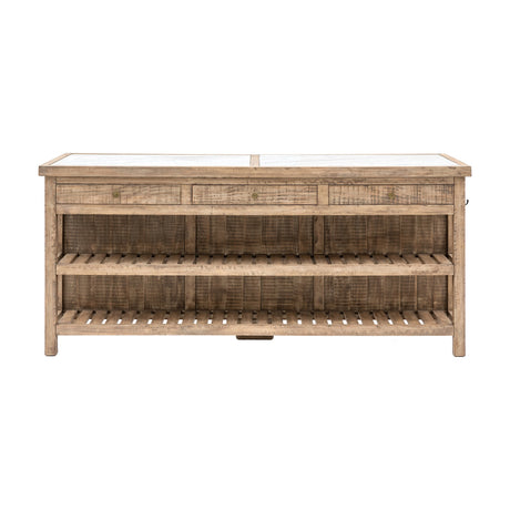 Vancouver Kitchen Island with Marble Top – Natural