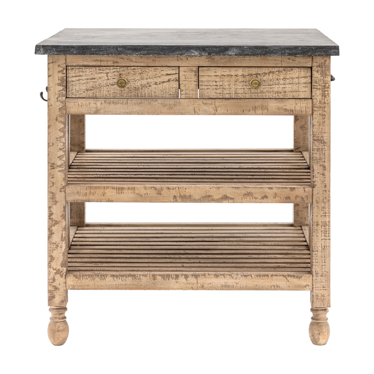 Vancouver Kitchen Island with Marble Top – Natural