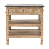 Vancouver Kitchen Island with Marble Top – Natural