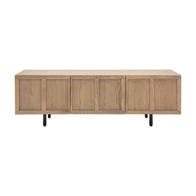 Panelled Media Unit – Smoked Oak