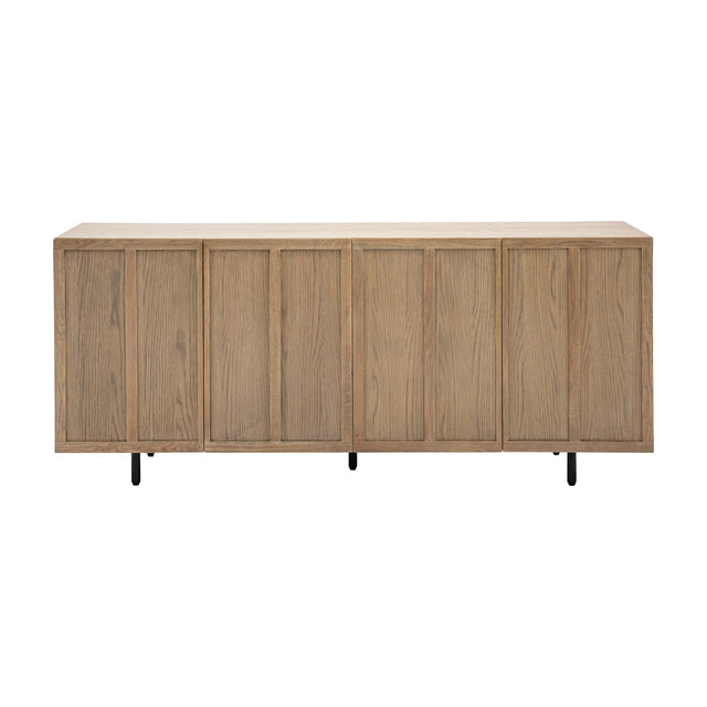 Panelled 4 Door Sideboard – Smoked Oak